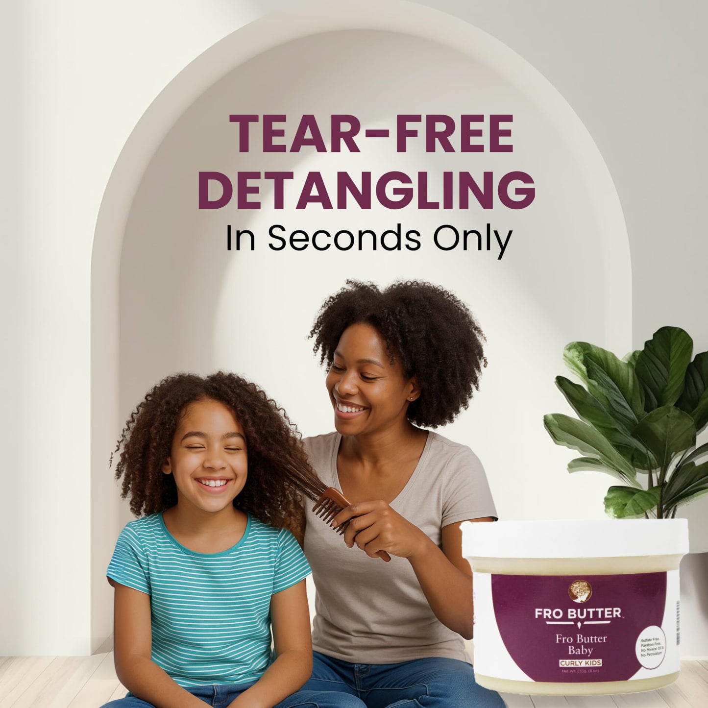 Fro Butter Baby Hair Moisturizer for Babies - Baby Curl Cream & Kids Hair Butter - Natural Toddler Styling Cream for Curly Hair - Baby & Toddler Hair Care