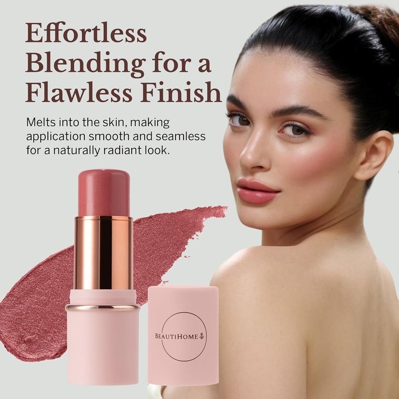 Blush Stick for Cheeks & Lips - Cream Multistick Makeup | Easy Blend, Nourishing Ingredients, Misty Rose