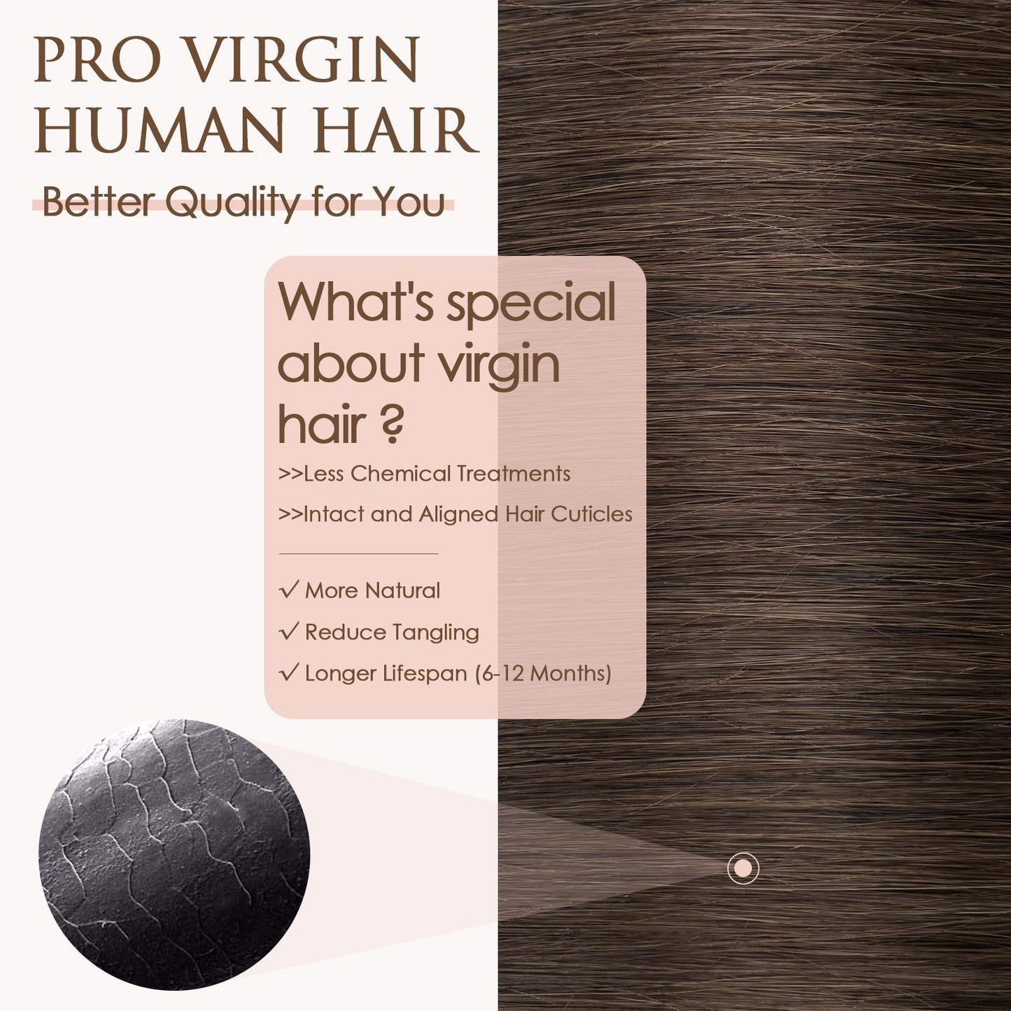 TESS Nano Bead Human Hair Extensions, Nano Ring Hairpieces Nano Tip Hair Extensions Pre-Bonded Seamless Look 50pcs/pack, 16 inch, #2R Dark Brown