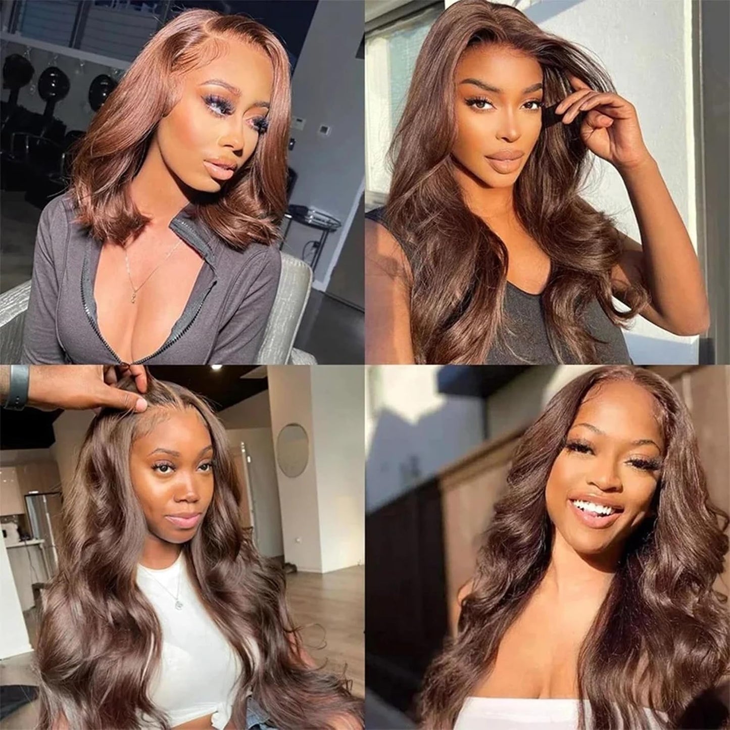Dark Brown Body Wave Hair Bundles - Unprocessed Virgin Human Hair Extensions | 12-16 Inch, 100G Each