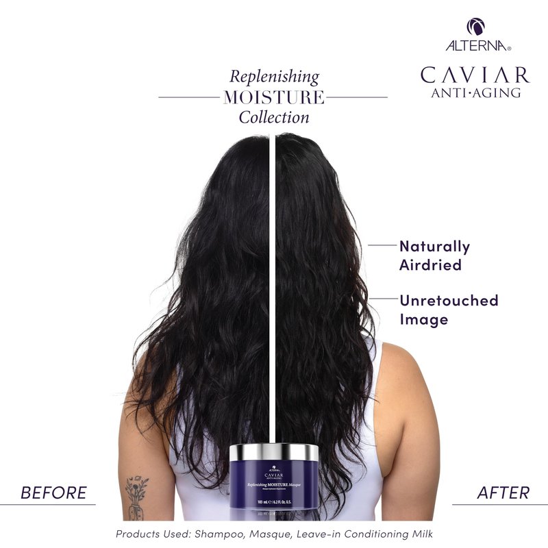 Alterna Haircare CAVIAR Anti-Aging Replenishing Moisture Hair Masque 6.2 oz | Replenishes Dry, Coarse, Damaged Hair | Controls Frizz and Smoothes Hair | Sulfate Free