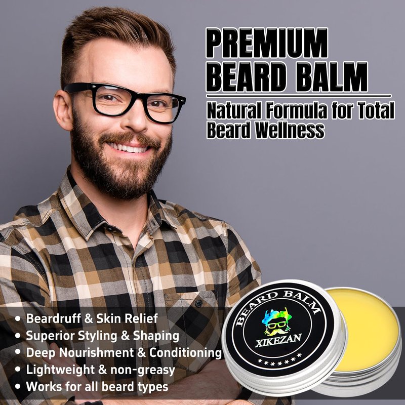 Beard Straightener Grooming Kit for Men | 2-Pack Growth Oil, Natural Balm, Comb & Scissors - Travel-Friendly, Auto Shut-Off