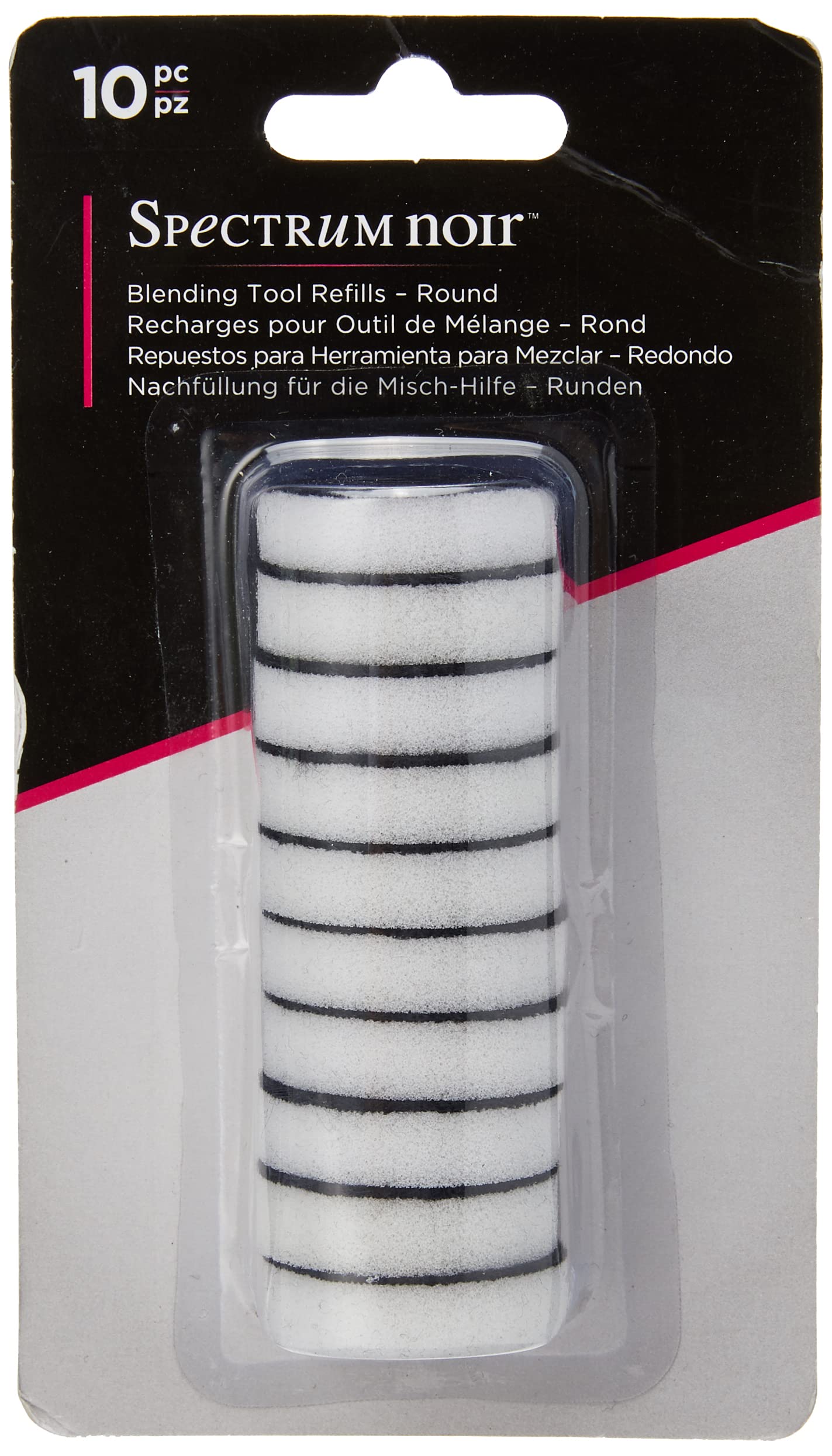 Spectrum Noir Blending Refills-Round 10PC Mixed Media Tool, White