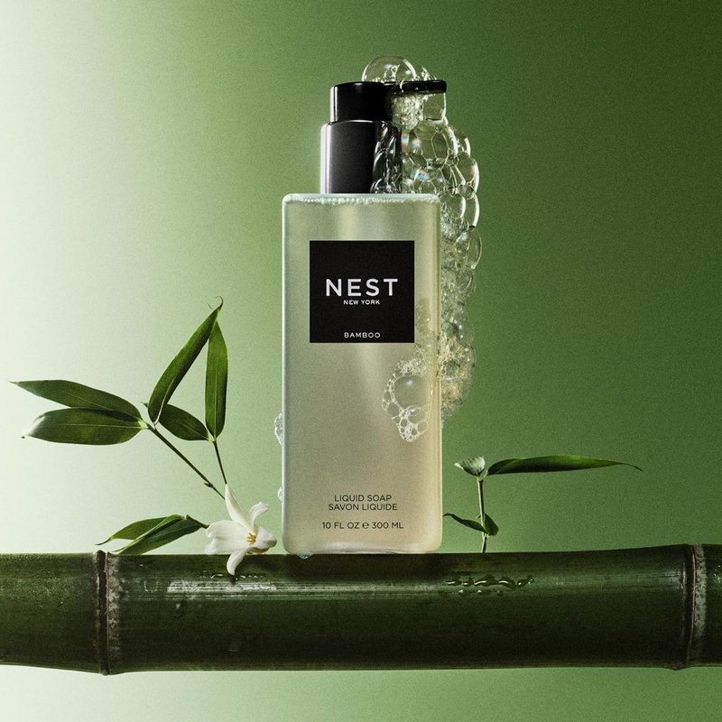 NEST New York Liquid Soap - Bamboo Scented Cleansing Formula - 10 fl oz | Nourishing & Gluten-Free
