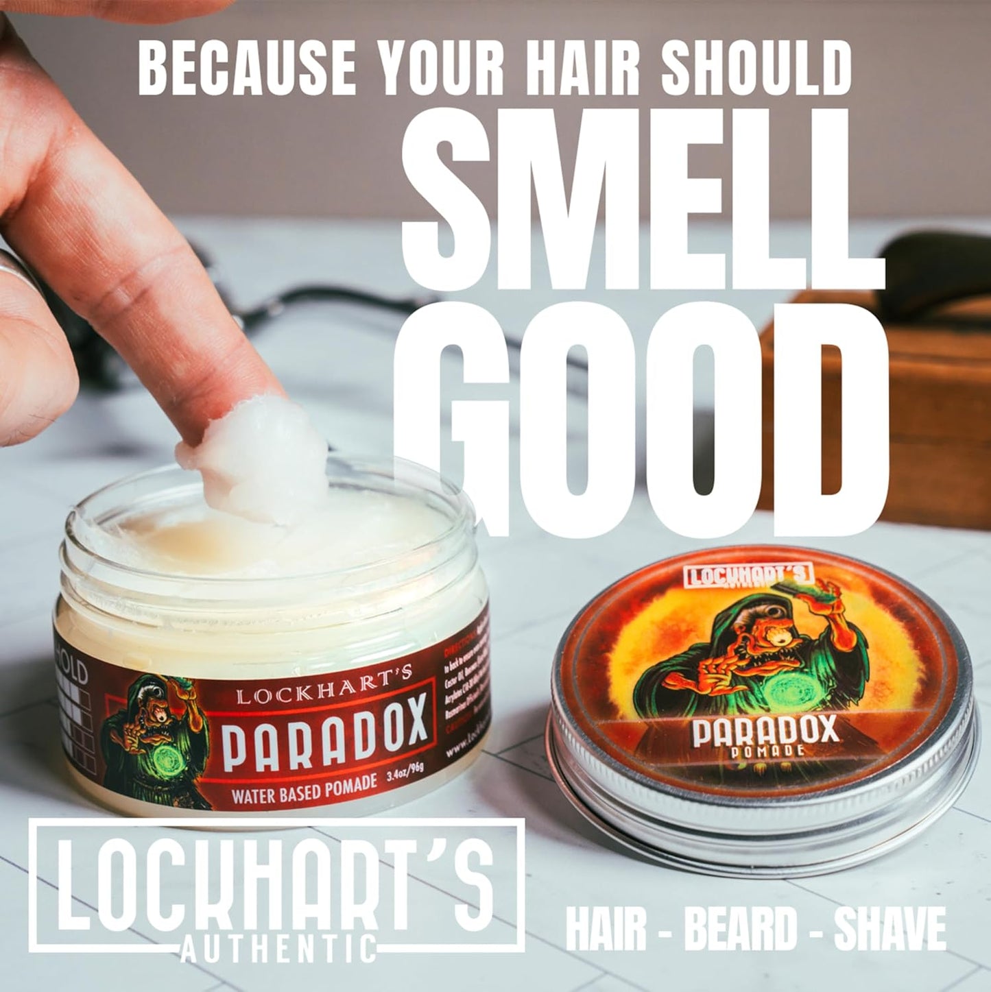Lockhart’s Paradox Water-Based Pomade - Nourishing Firm Hold Pomade for Men | Aqua Di Goon Scent (3.4oz)