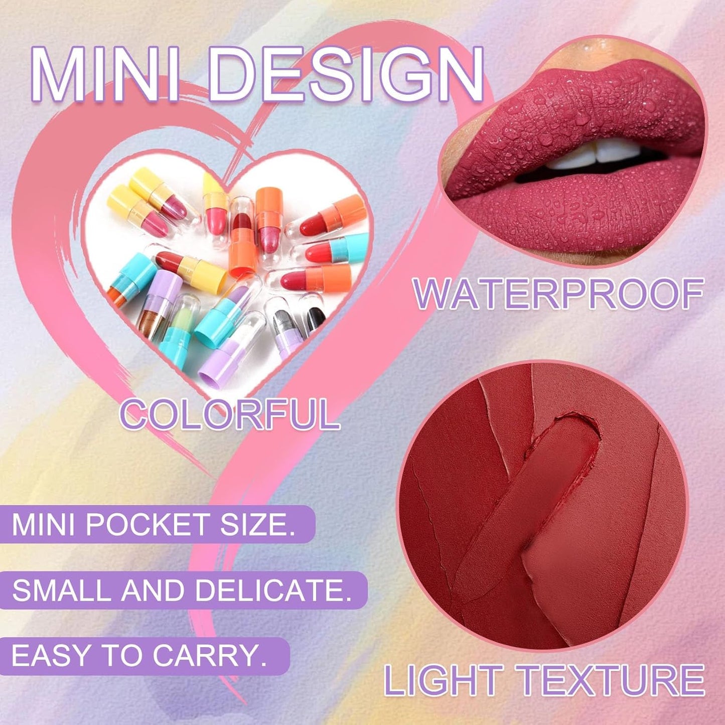 Mini Lipstick & Eyeshadow Stick Set - 16PCS Ultra Matte Color Changing | Long Lasting Waterproof Magic Glitter