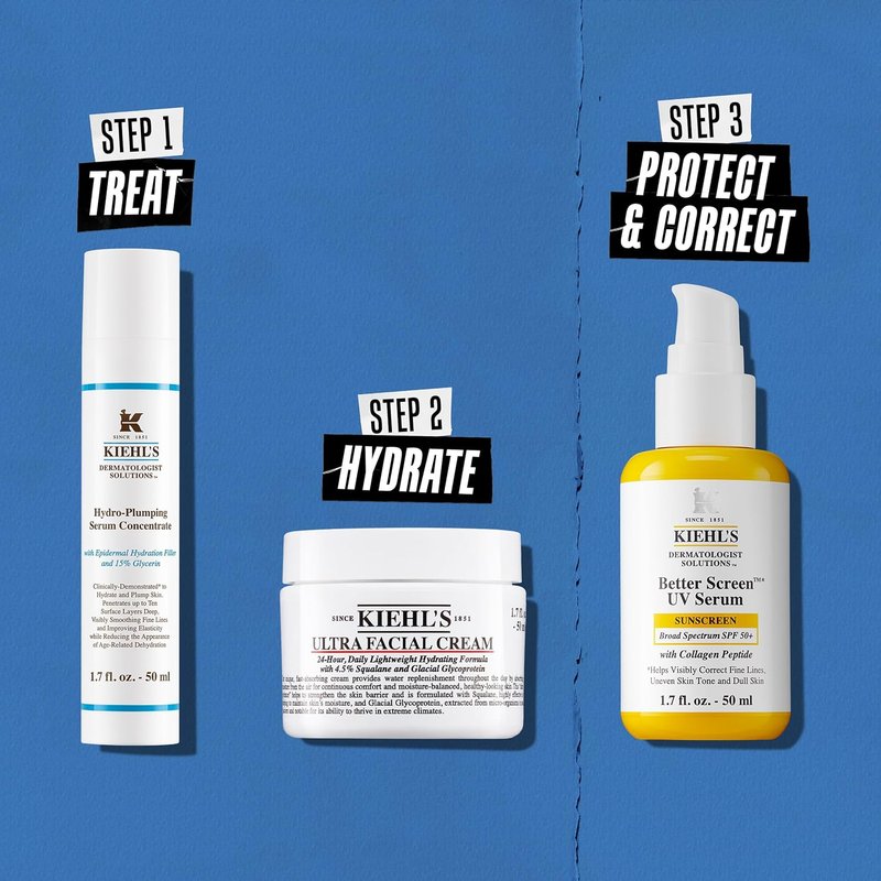 Kiehl's Hydro-Plumping Serum - Hydrating Formula for Plump Skin | Fragrance-Free, Dermatologist Tested