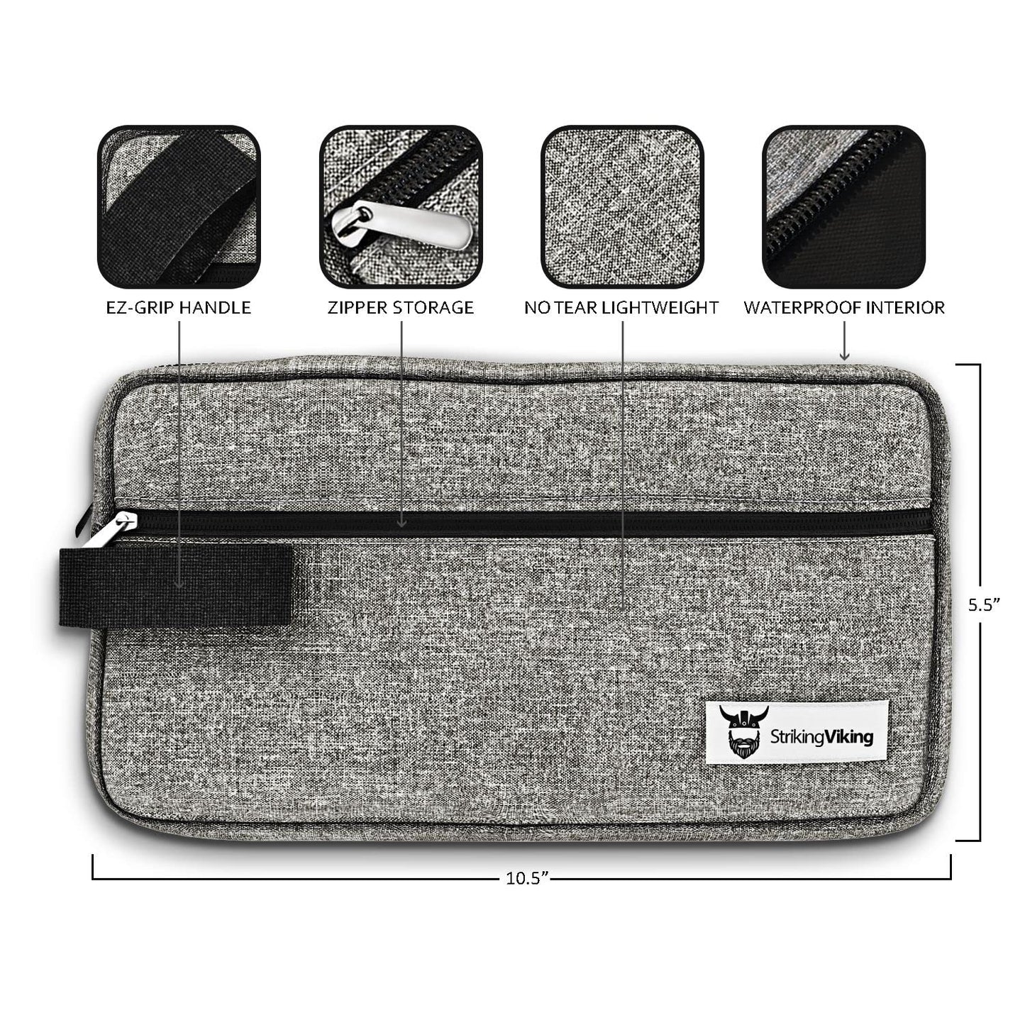 Striking Viking Grooming Kit - Premium Care Products for Men with Beard Shampoo, Oil, Balm Butter, Brush, Wooden Comb, Mustache Scissors & Toiletry Bag