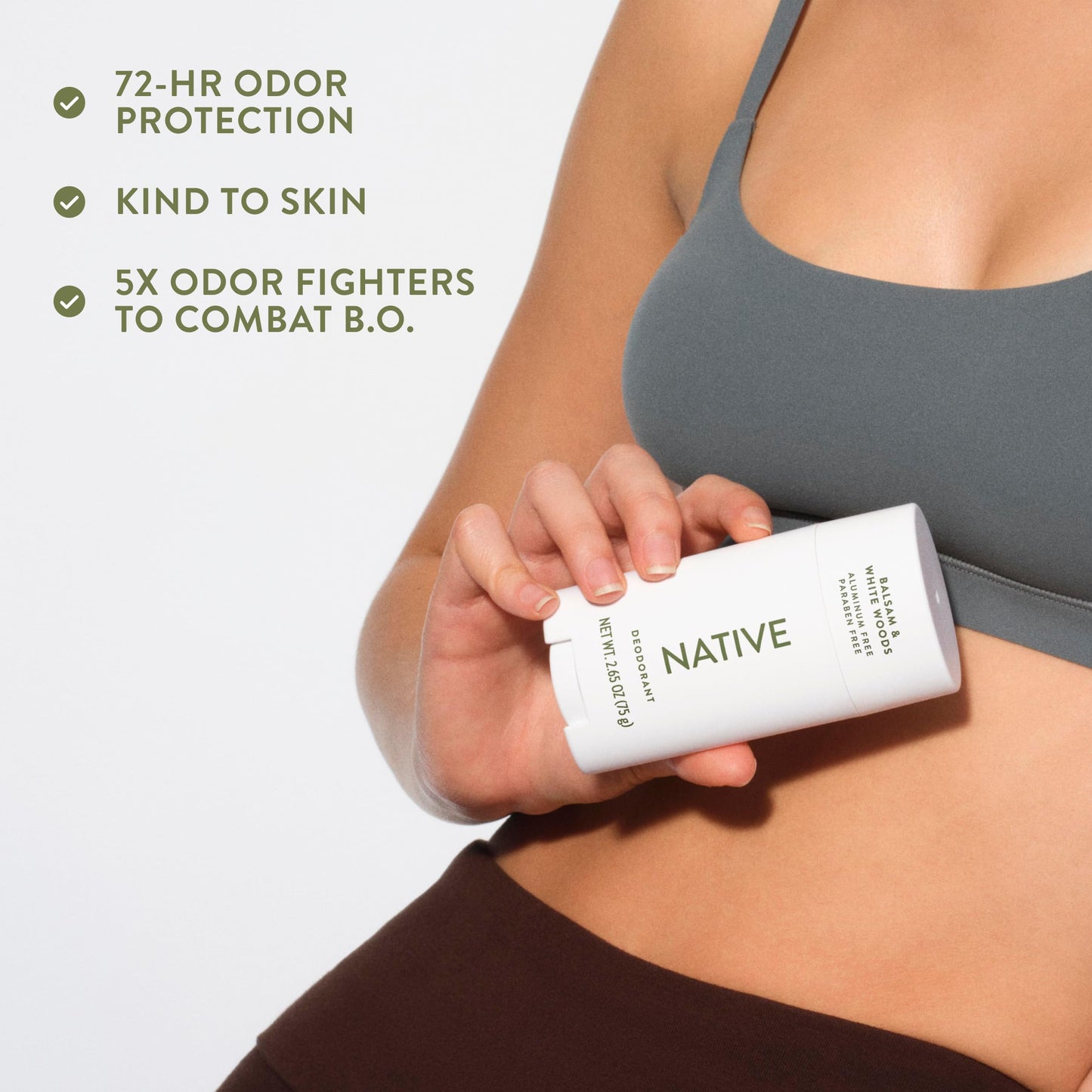 Native Deodorant Contains Naturally Derived Ingredients, 72 Hour Odor Control, Deodorant for Women and Men, Aluminum Free, Balsam & White Woods 2.65oz