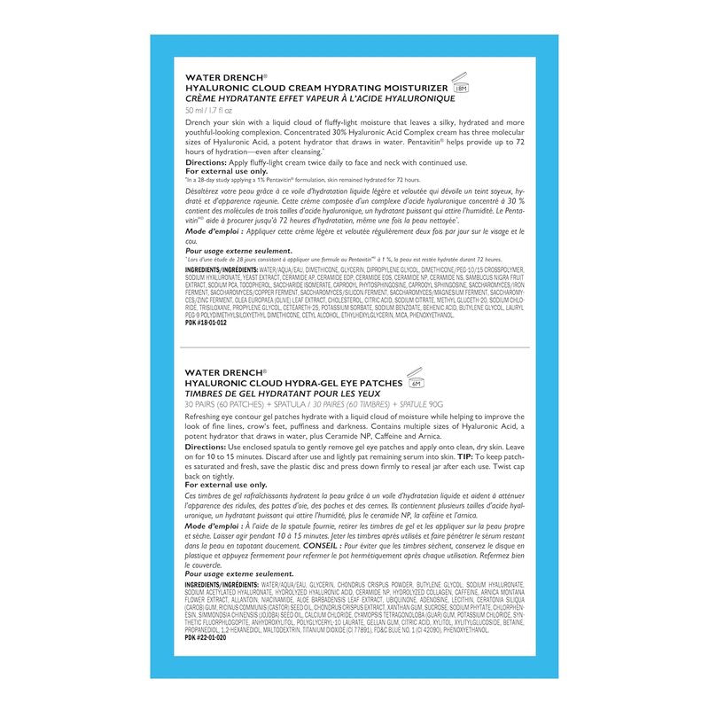 Peter Thomas Roth | Water Drench® Face & Eye Skincare Set - Hyaluronic Acid Moisturizer & Eye Masks, Full Size