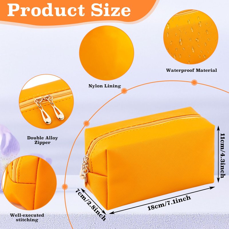 PIEMEET 15Pcs Makeup Bag Bulk, PVC Leather Cosmetic Bag, Double Zippers Cosmetic Pouch, Waterproof Toiletry Bags, Plain Makeup Pouch Travel Bags for Women Party Gift Travel Storage Organizer, 5 Colors