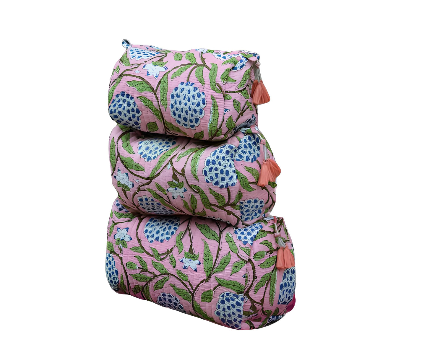 INDACORIFY Waterproof Cosmetic Bag With Zipper Handmade Quilted Make up Pouch Toiletries Quilted Wash Bag Shaving Kit Vanity Case Bag