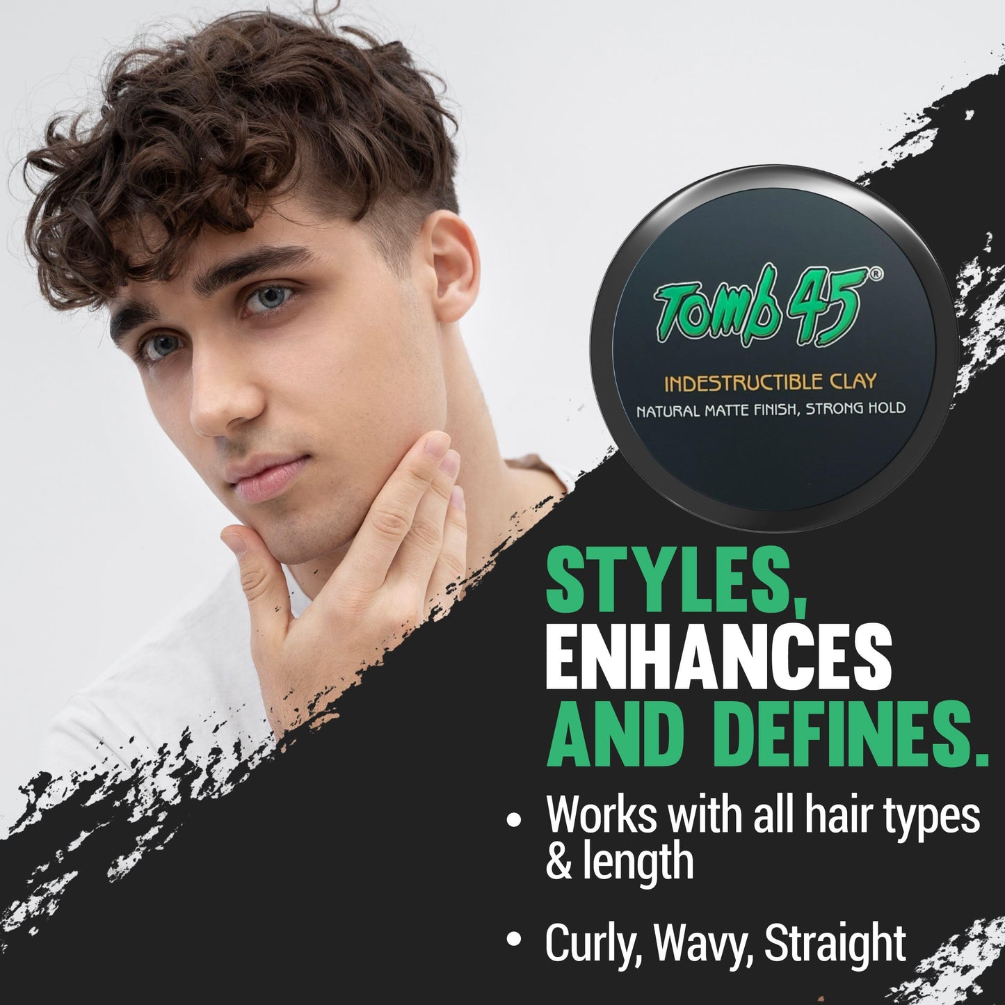 Tomb45 Indestructible Hair Clay, High Strong Hold with Matte Finish Hair Styling Product