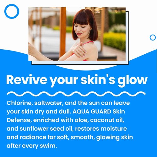 AQUA GUARD Beauty Pre-Swim Skin Defense | Prevents Dry, Itchy Skin | Protects from Pool Chemicals | Hydrating Formula | Made in California | Paraben, Phthalate & Gluten-Free