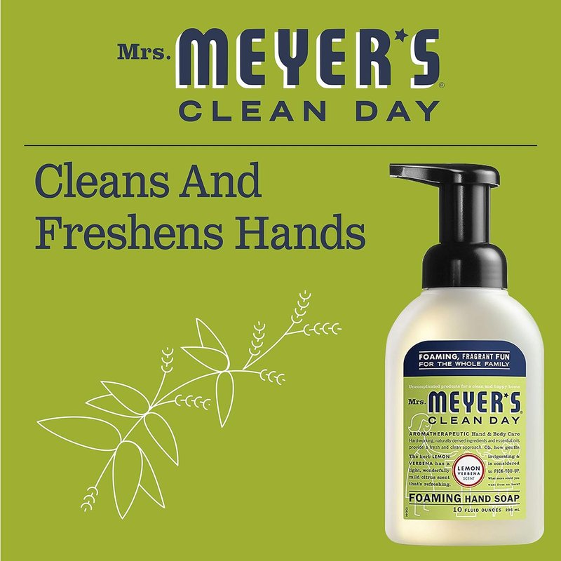 Mrs. Meyer's Foaming Hand Soap - Lemon Verbena Scent | 10 fl oz (Pack of 6)