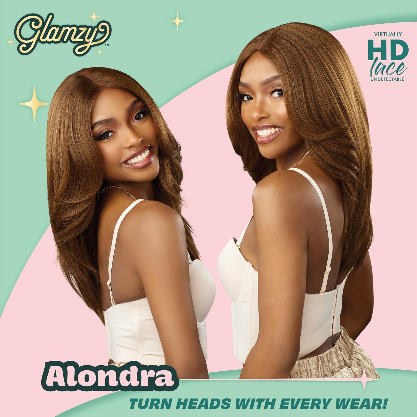 Sensationnel Glamzy Lace Part Wig-Alondra, 1B OFFBLACK
