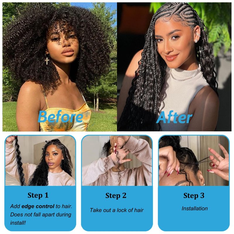 Human Braiding Hair - 18 Inch Deep Water Wave Bulk | 110g Brazilian Virgin Curly Extensions