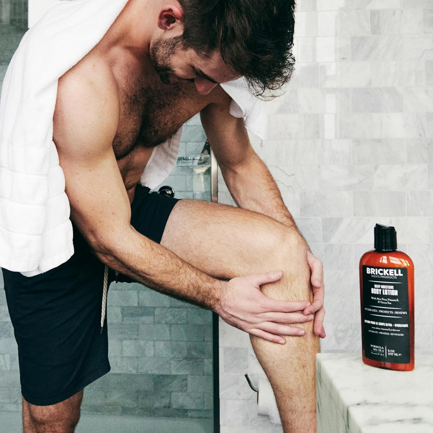 Brickell Men's Deep Moisture Body Lotion - Hydrating Aloe & Jojoba Oil | 8 Oz Scented Moisturizer for Dry Skin