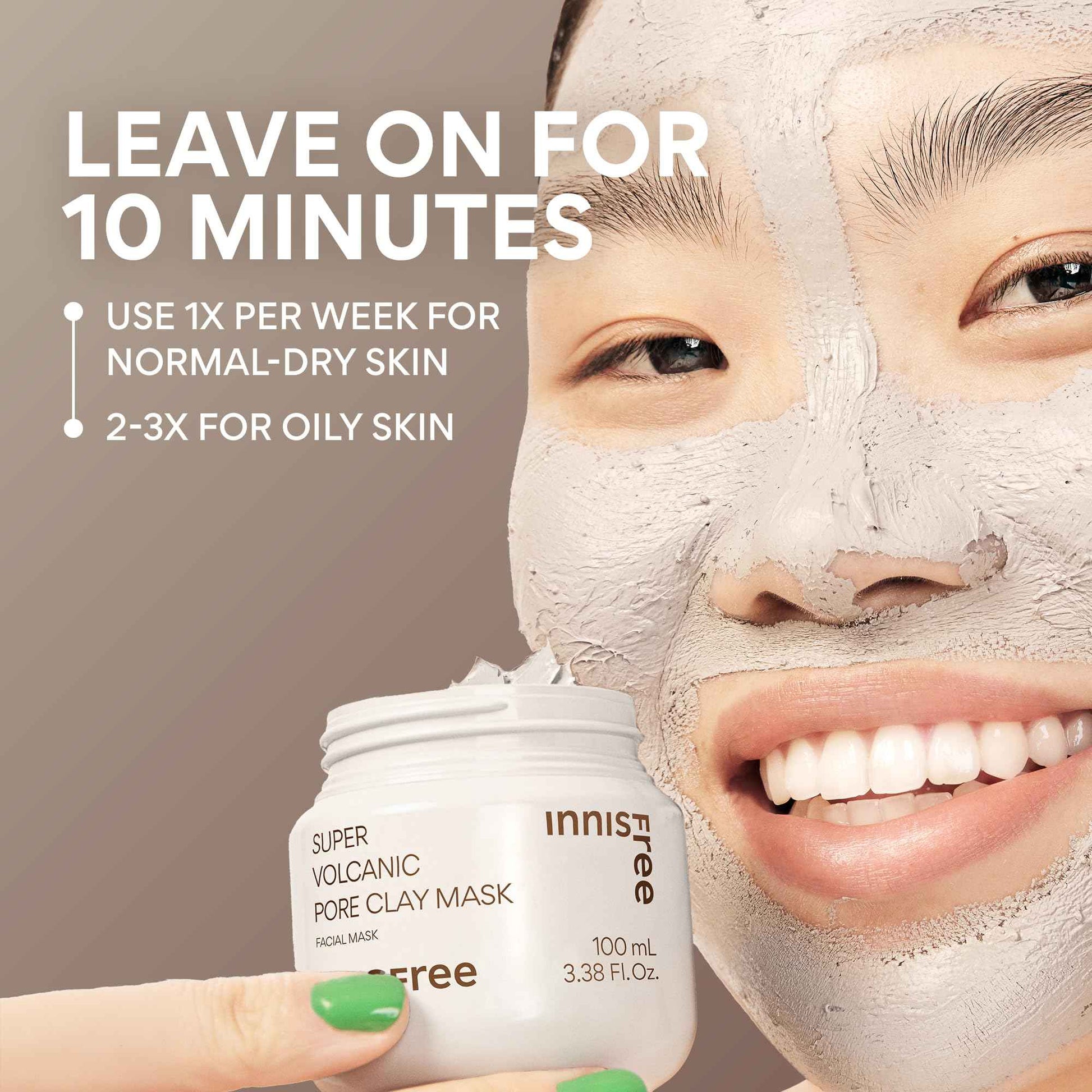 innisfree Super Volcanic Clay Mask, Premium Korean Skincare with AHA and Natural Clusters for Deep Pore Detox, Gentle Exfoliation, Oil Control