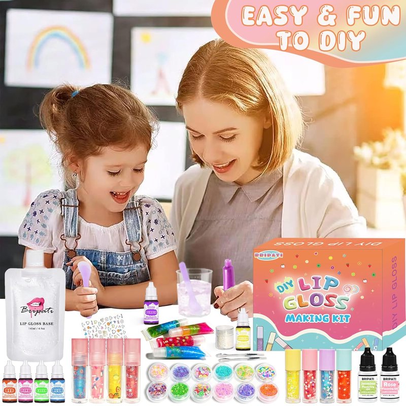 DIY Lip Gloss Making Kit - All-in-One Lip Care Set with Clear Base, Pigments & Glitter | Creative Gift for Women & Girls