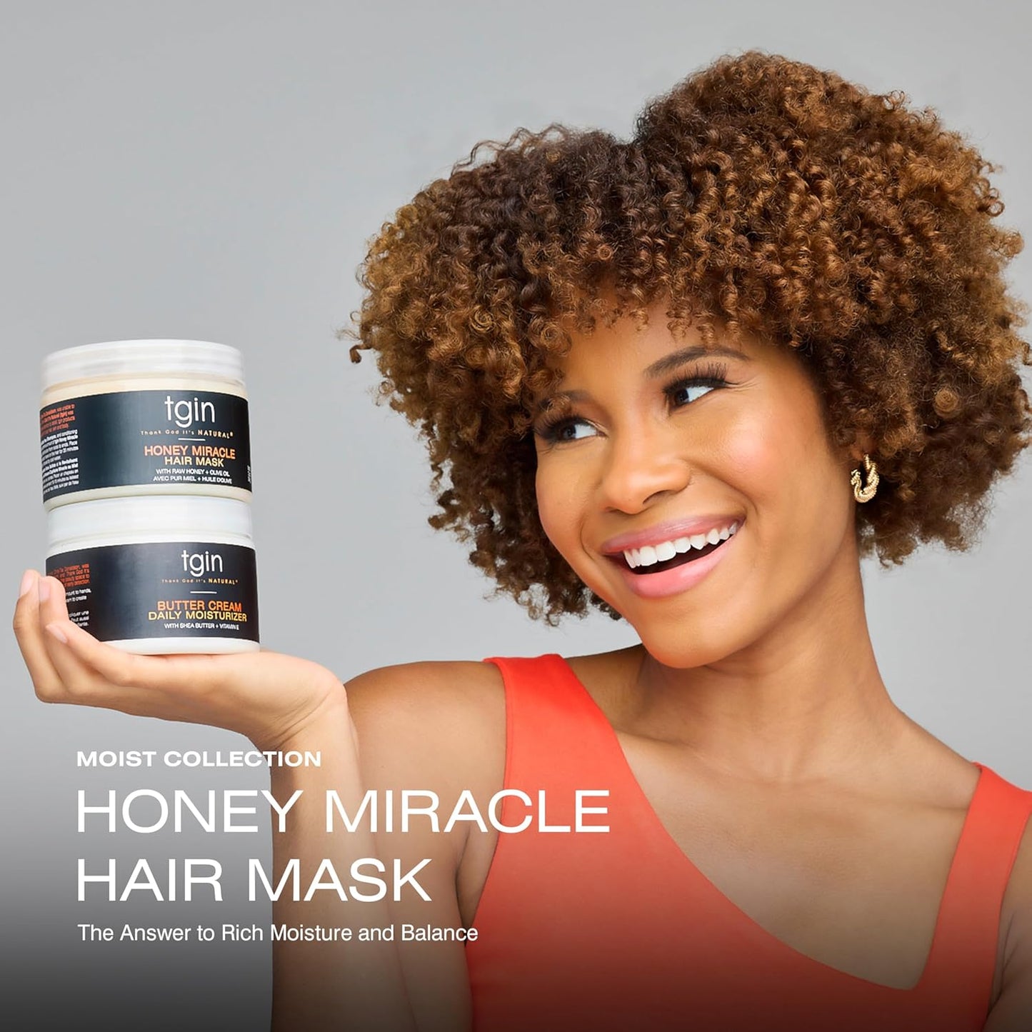 TGIN Honey Miracle Hair Mask Duo - Deep Conditioning for Natural Curly Hair | 12 oz (Pack of 2)