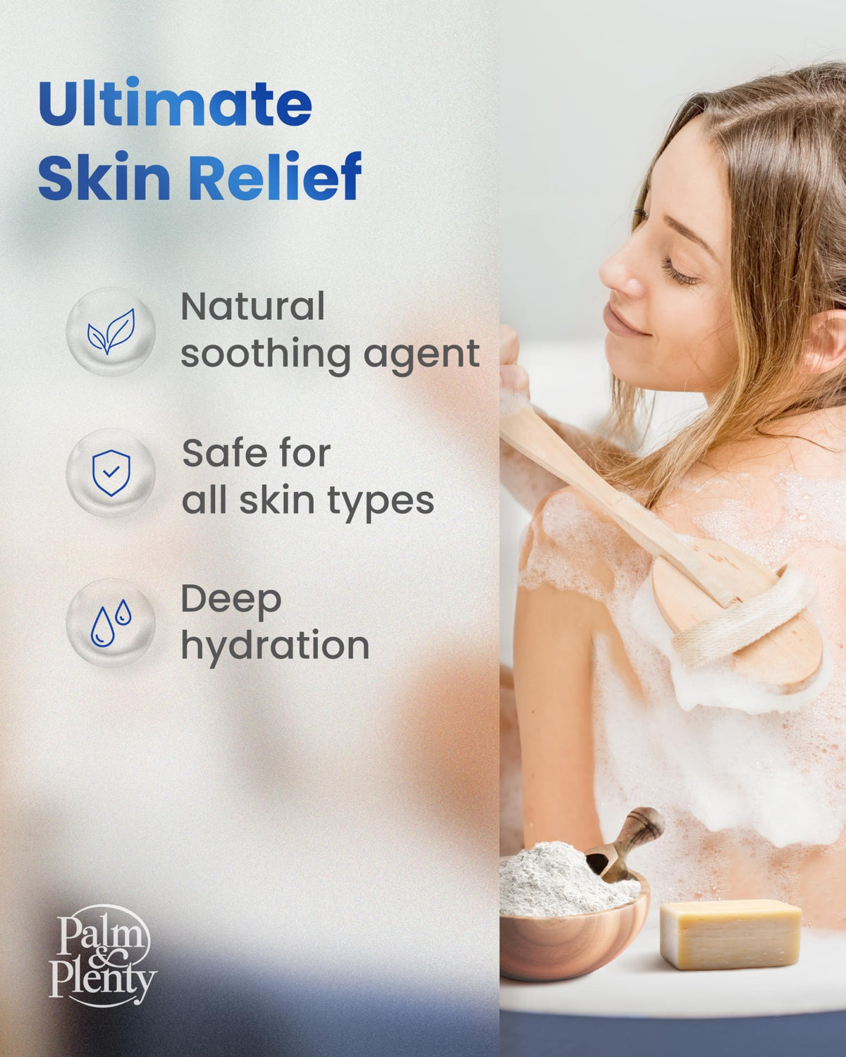 Palm and Plenty 100% Colloidal Oatmeal - Unscented, Ideal for DIY Bath Products, Skincare, Cosmetics, Natural Oatmeal Bath for Itching Adults, Soothing Agent for Itchy, Irritated Skin, 32oz