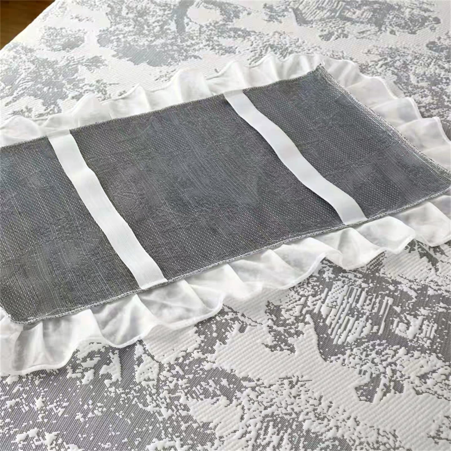 MWNAGO Massage Table Skirt with Hole, Beauty Massage Table Cover,Spa Thickened Massage Linens, Massage Fitted Sheet, Massage Face Rest Cover with Hole,Sutiable for 75"X31.5" (Gray)