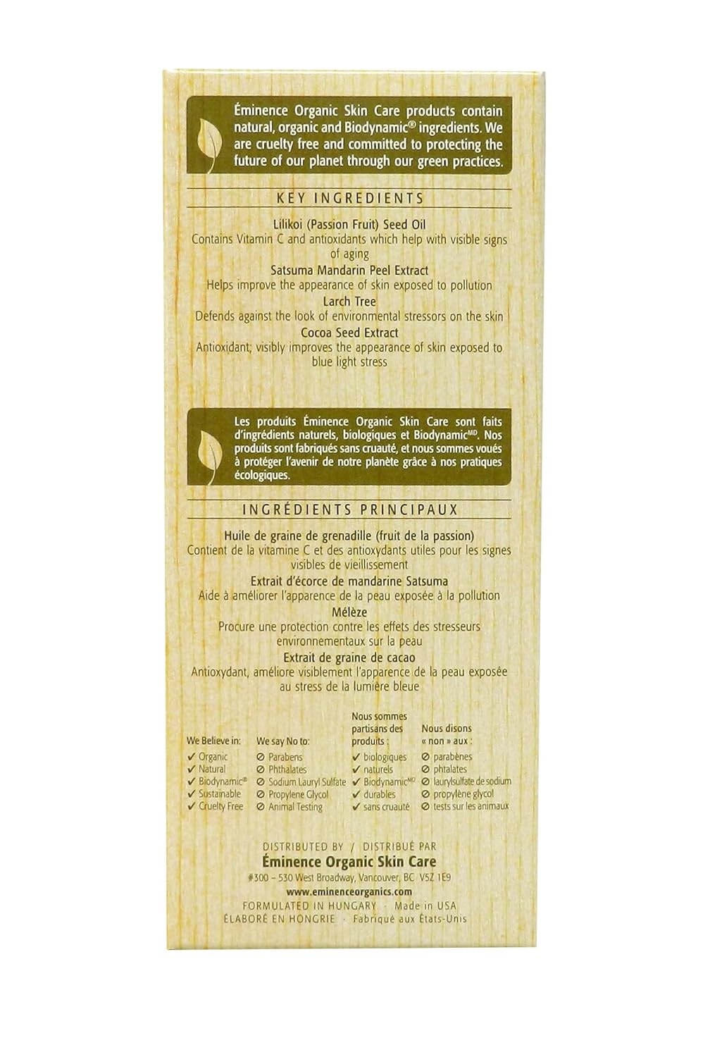 Eminence Lilikoi Daily Defense Moisturizer SPF 40 - Hydrating Vanilla Formula | 2 Fl Oz