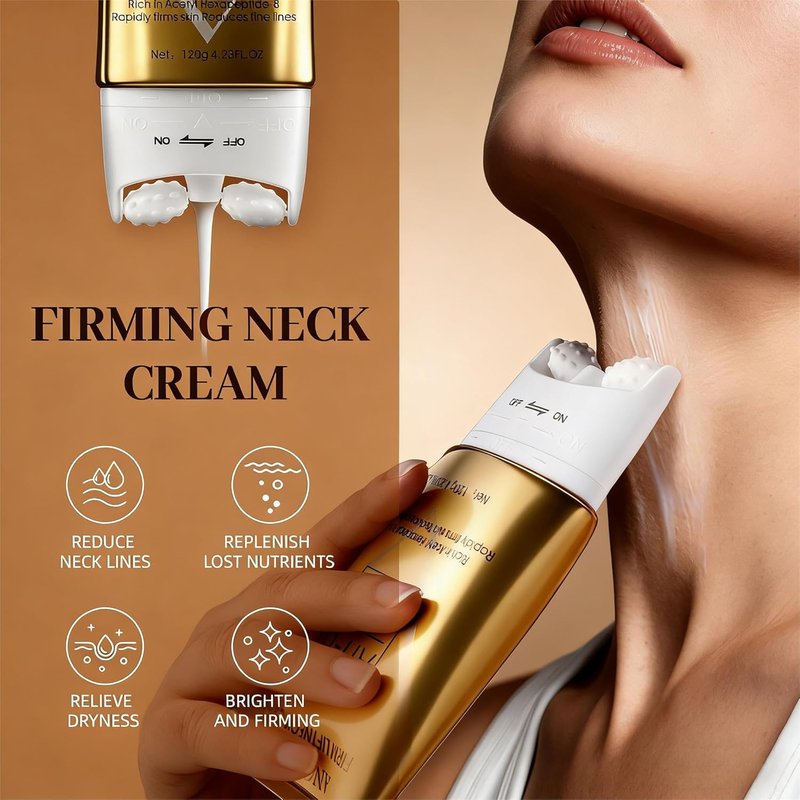 Angel Silk Firming Neck-Eye Cream Bundle - Tightening & Revitalizing Set with Electric Massage & Red Light for Anti-Wrinkle Care