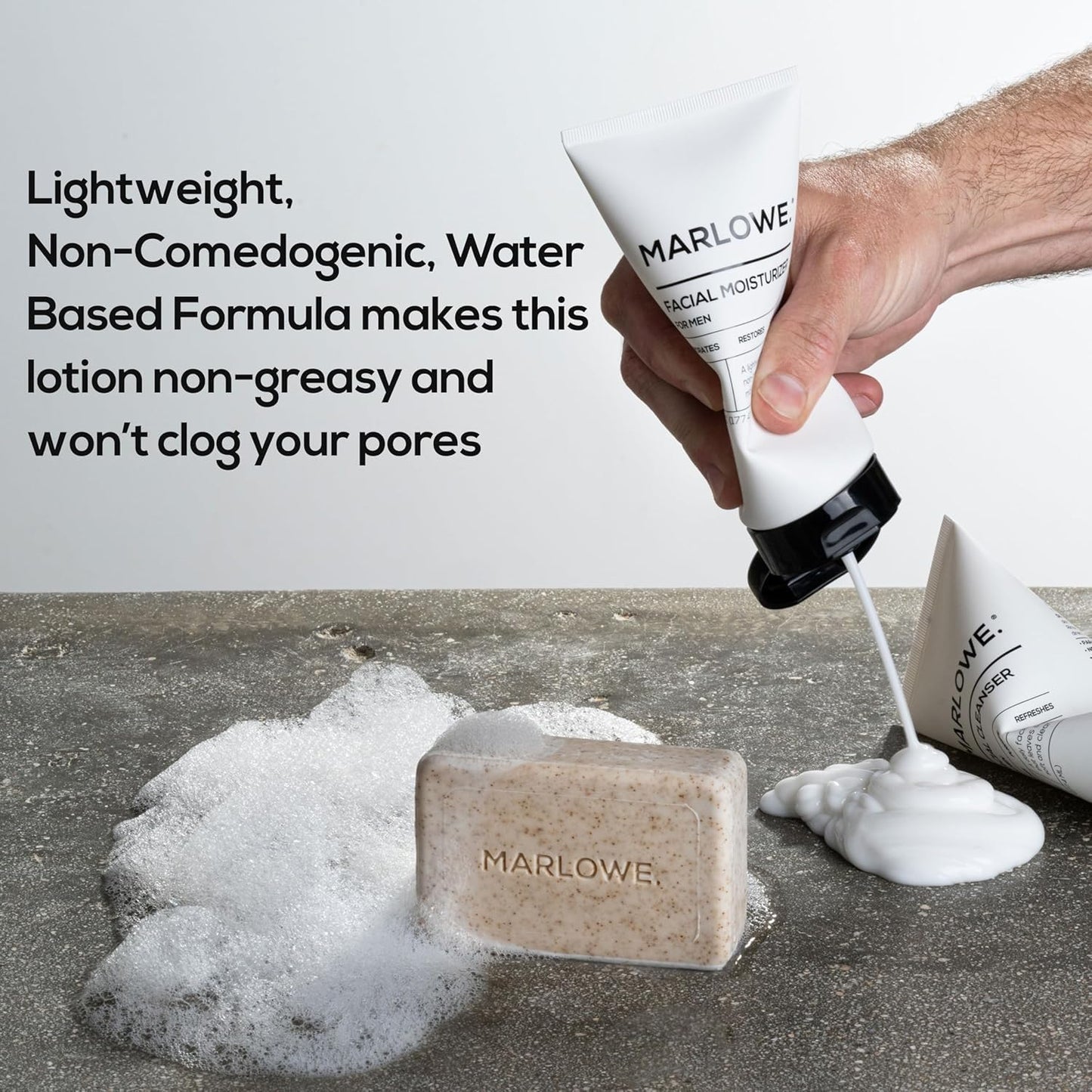 Marlowe. Men's Skin Care Set - Exfoliating Facial Scrub & Hydrating Moisturizer Duo | Vegan Daily Grooming Essentials