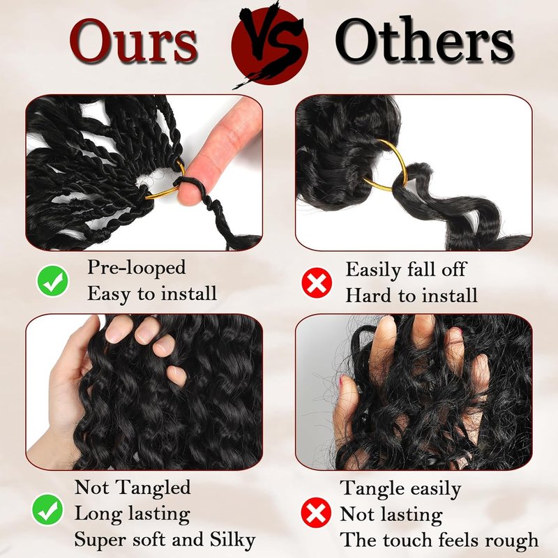 Gogo Curl Crochet Hair - 12 Inch Pre-Twisted Curly Extensions | Deep Ocean Water Wave, 8 Packs