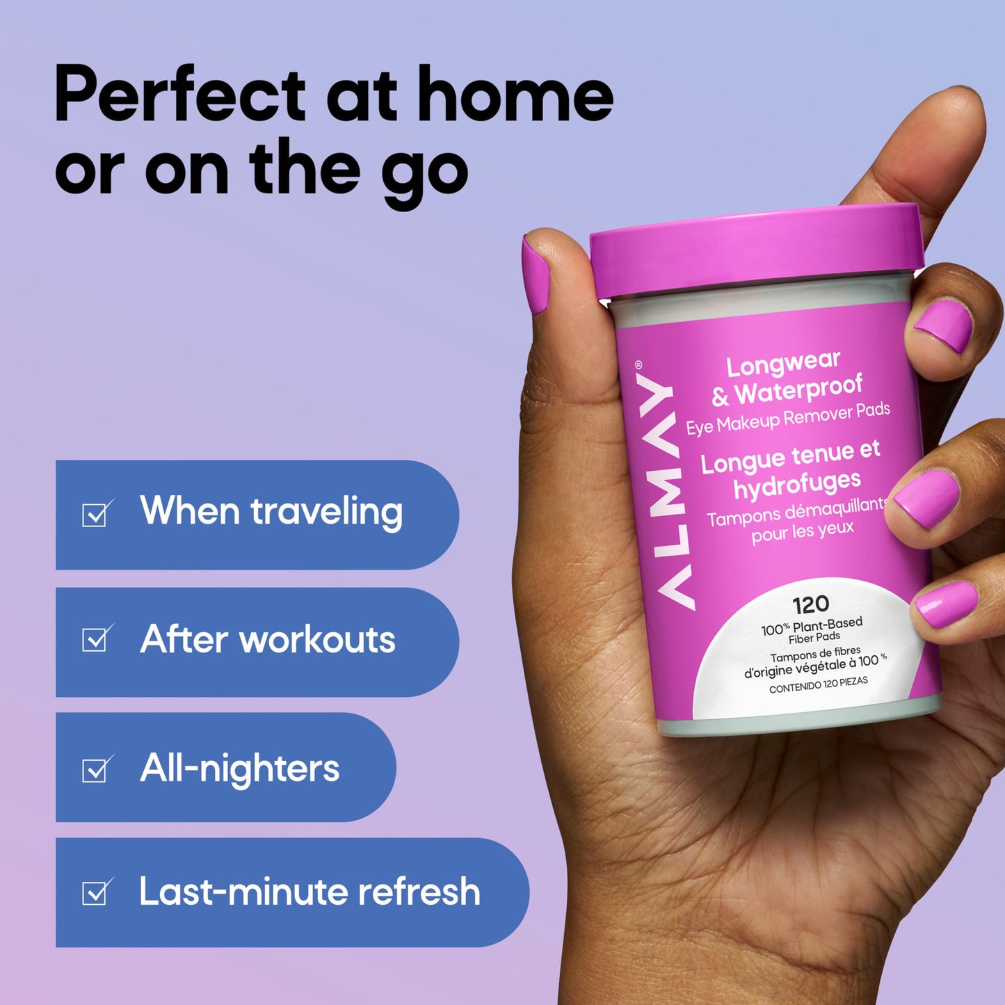 Almay Longwear & Waterproof Eye Makeup Remover Pads, 2 pack