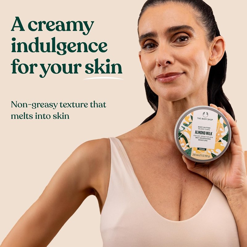 Almond Milk Gift Set | Vegan 4-Piece Bath Collection with Shower Cream, Body Butter, Soap & Hand Balm