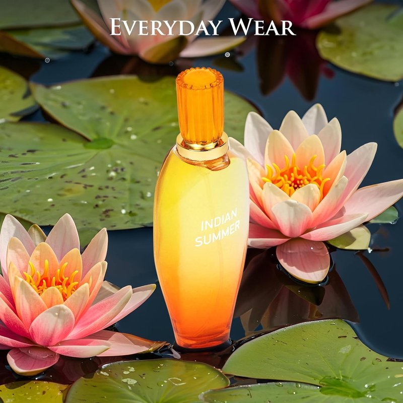 Indian Summer Perfume for Women - Tropical Mango, Nectarine & Coconut Scents - 3.4 Fl Oz, Natural & Paraben Free