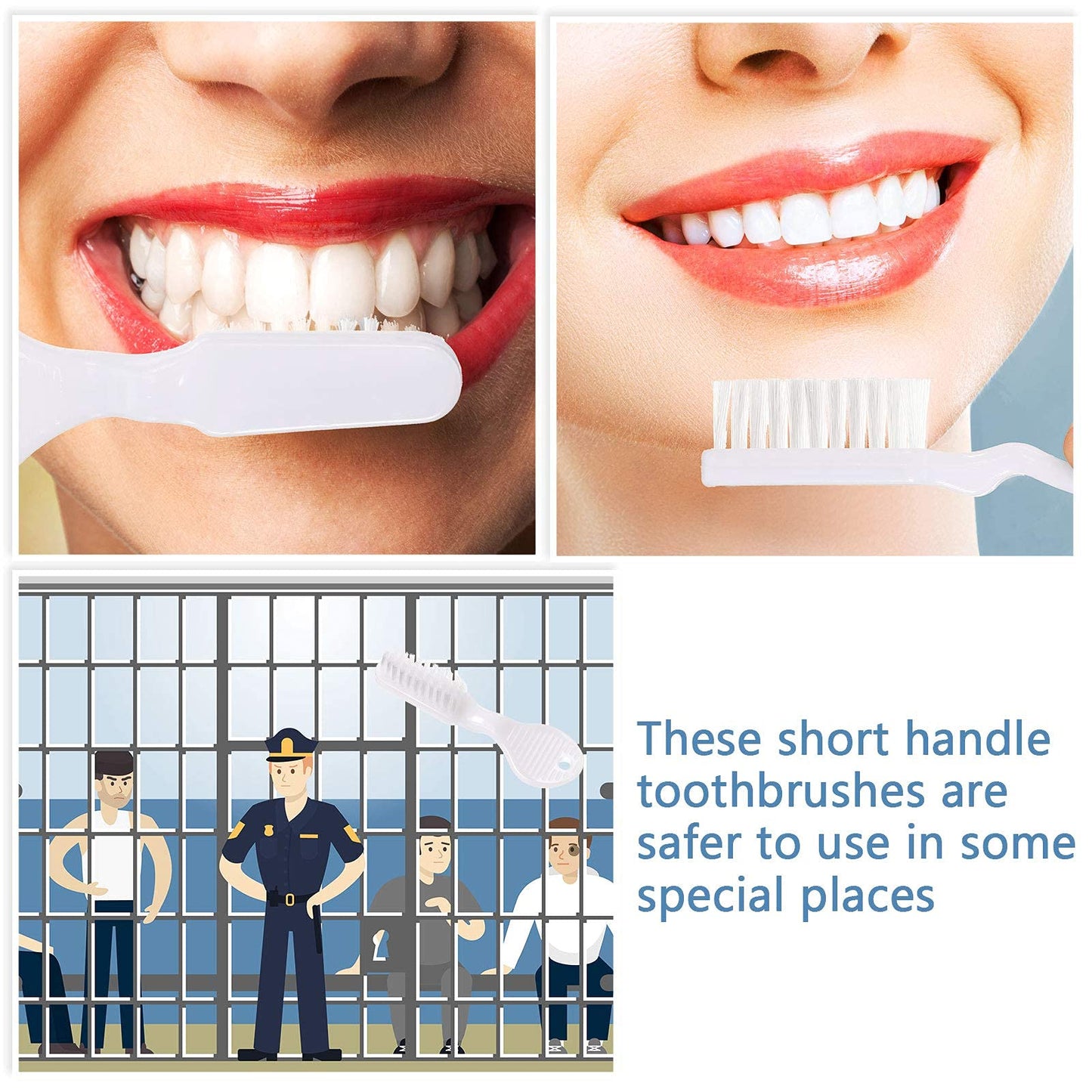 Patelai 200 Pcs Mini Toothbrush Thumbprint Individually Packaged Security Short Toothbrush Bulk with Soft Bristle Bulk for Portable Prison Camping Detention Center Travel Denture Teeth Cleaning