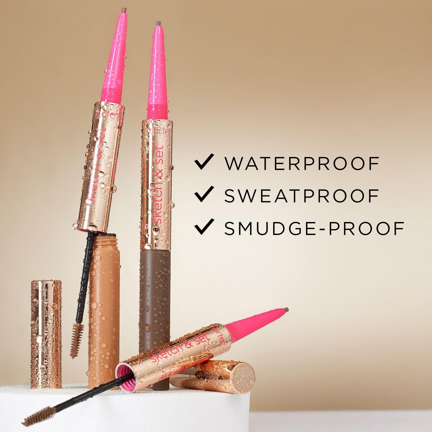 tarte big ego sketch & set brow pencil & tinted gel – 2-in-1 Precision Waterproof Eyebrow Pencil & Gel to Shape, Thicker-looking Brows, Vegan & Cruelty-Free, full size, golden blonde
