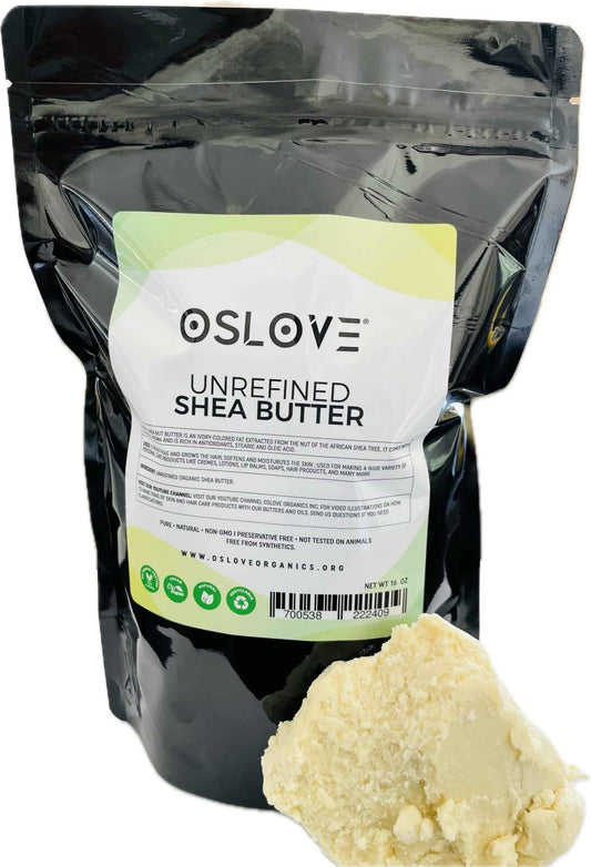 Oslove Organics Organic Unrefined Shea Butter 1 LB - African,100% Pure, Non-GMO, Fresh, Rich and Creamy | Use for Body/Hair moisturizing butters, Lip balms, soap base, salves and deodorants
