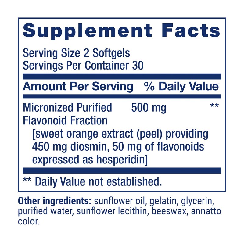 Life Extension Youthful Legs, Blood Flow, Vein Support, Circulation Supplement, Leg Health, Orange Peel Extract, diosmin, Gluten Free, Non-GMO, 60 softgels