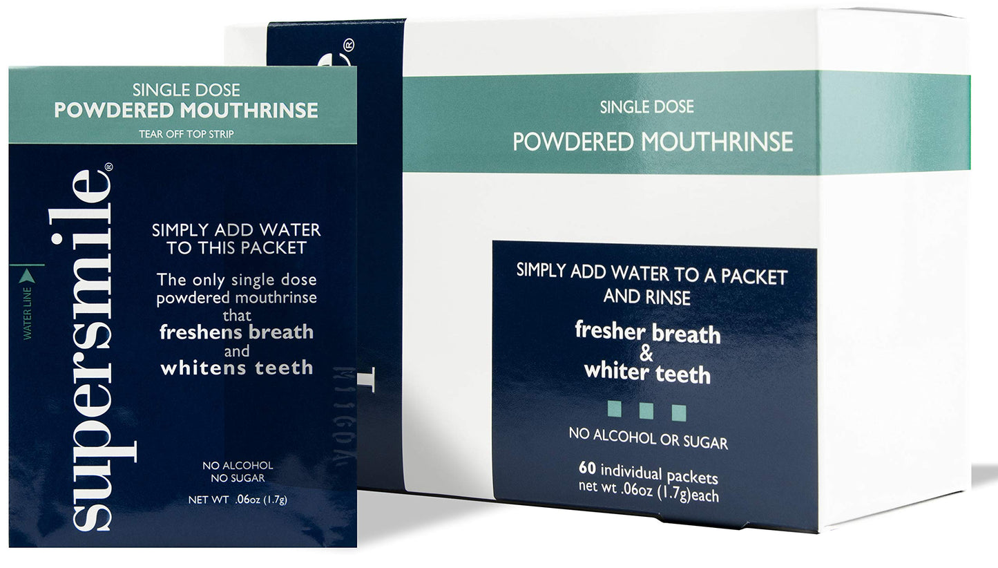 Supersmile Powdered Mouth Rinse, Fresh Mint, Alcohol-Free, 60-Count