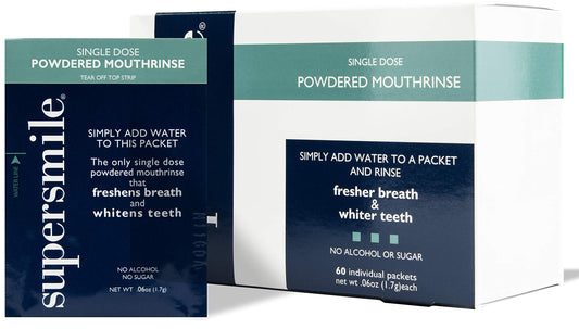 Supersmile Powdered Mouth Rinse, Fresh Mint, Alcohol-Free, 60-Count