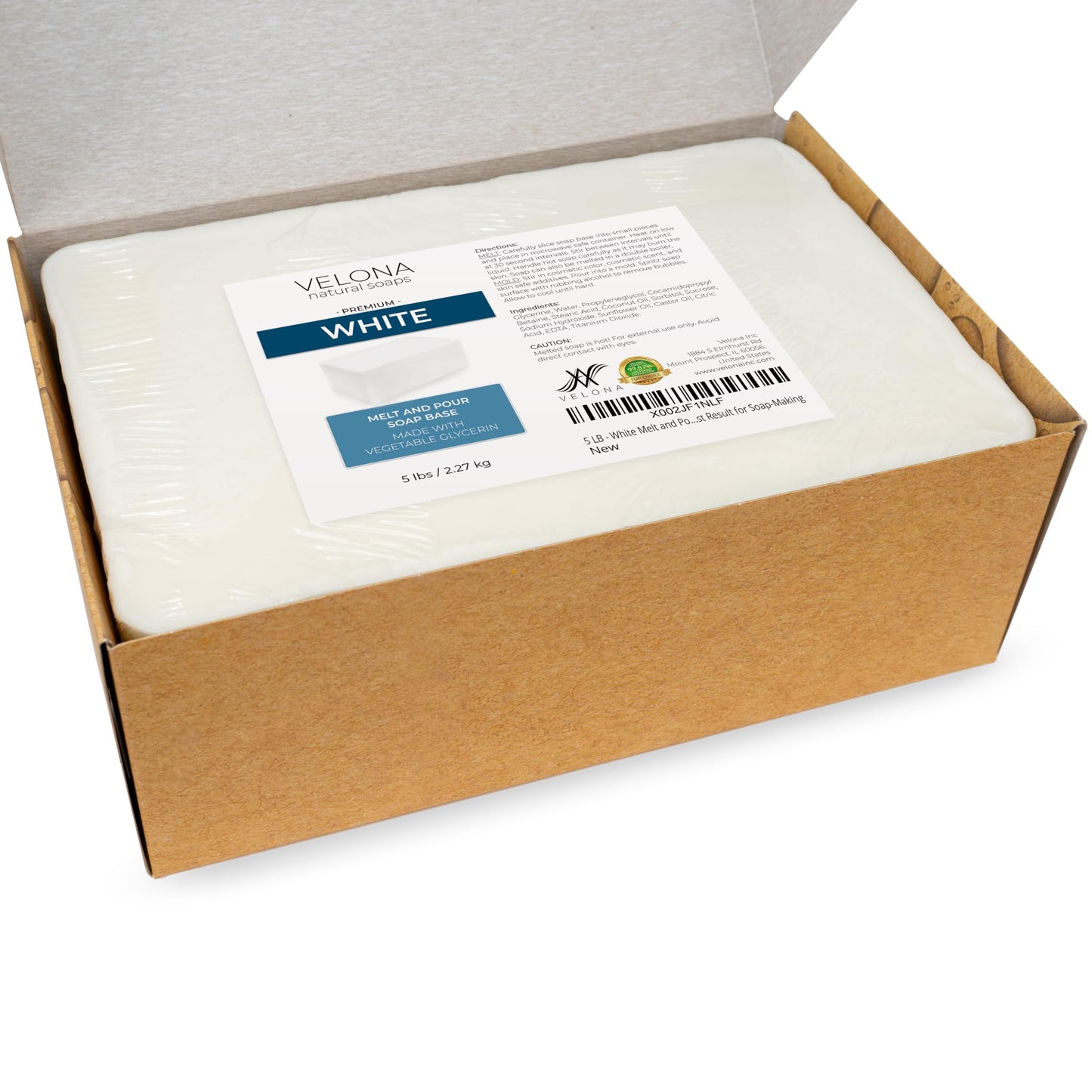 velona 5 LB - White Melt and Pour Soap Base SLS/SLES free | Natural Bars for The Best Result for Soap-Making