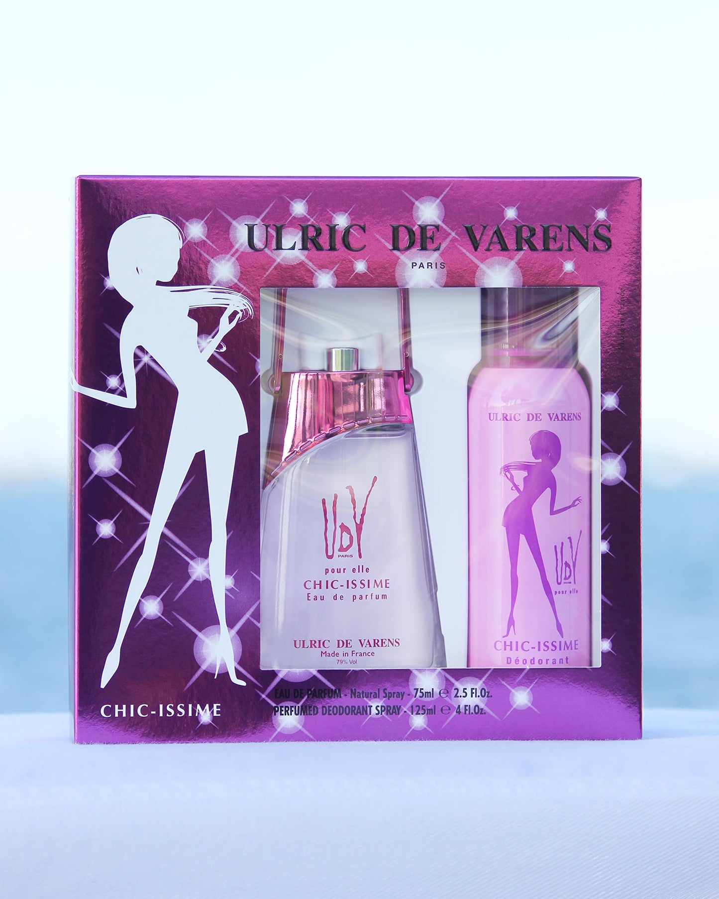 Udv Chic Issime By Ulric De Varens For Women. Set-eau De Parfum 2.5 OZ & Deodorant Spray 4 OZ