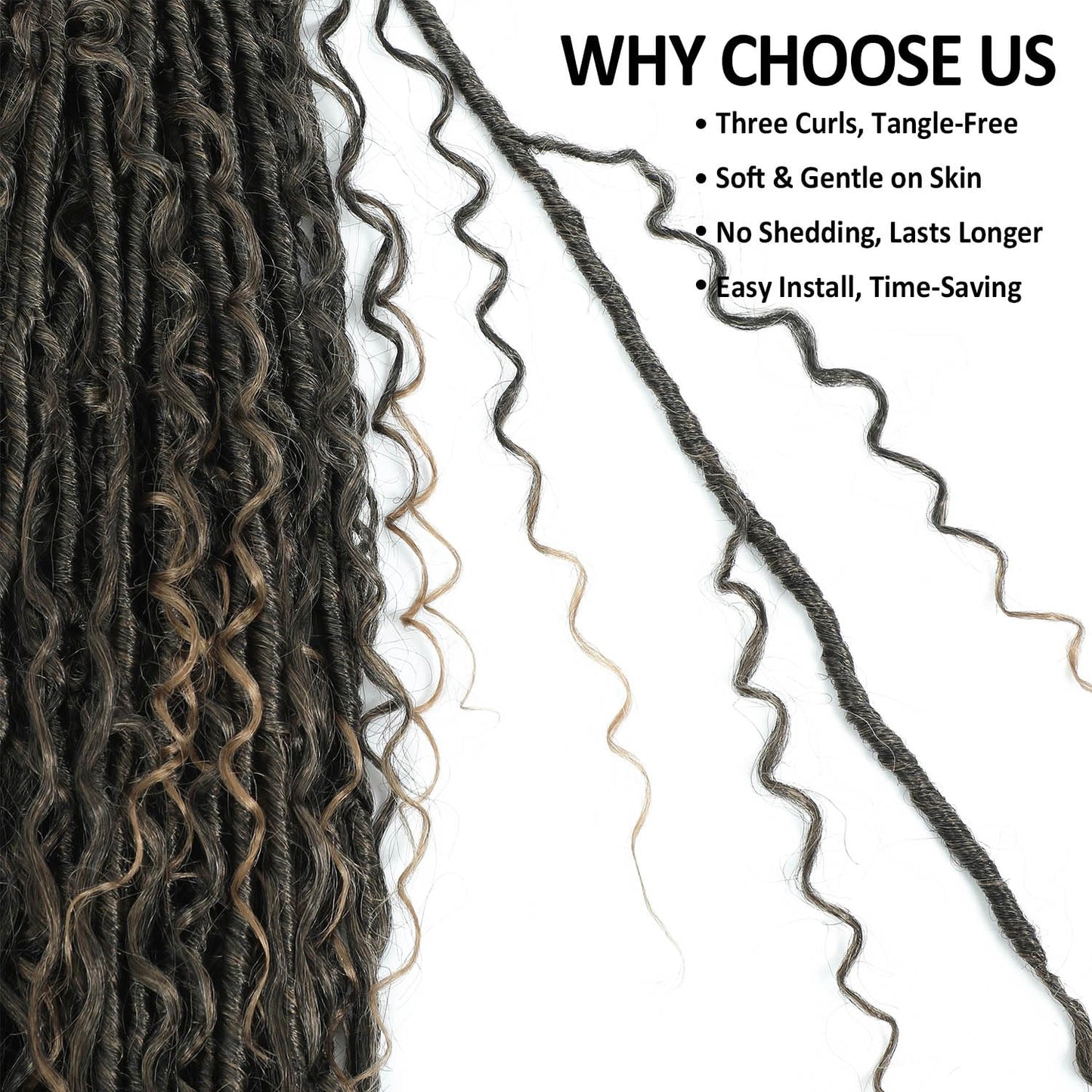 9 packs Boho Faux Locs Crochet Hair, 30 Inch, Ombre Honey Blonde Pre Looped Goddess Soft Locs Crochet Hair with Curly Ends, Bohemian River Locs for Black Women(T1B/27#, 30 Inch)