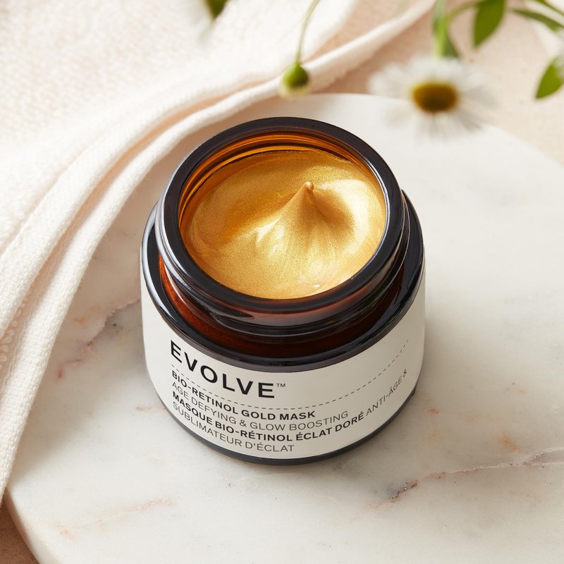 Evolve Organic Beauty - Natural Bio-Retinol Gold Face Mask | Small-Batch, Vegan Clean Beauty (2 oz | 60 mL) Packaging May Vary