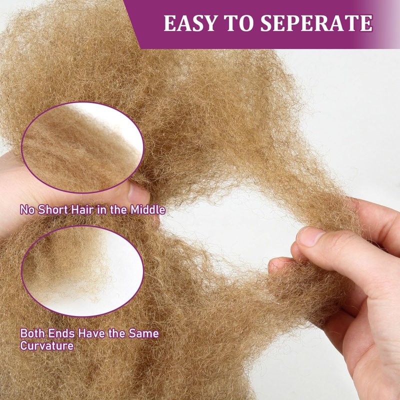 Sangtok Afro Kinky-Curly Human Hair Bulk for Twists, 16 Inch 50g Bulk Hair for Dreadlock Extensions Repair Locs Braiding, 100% 4C Human Bundles Hair(Black)