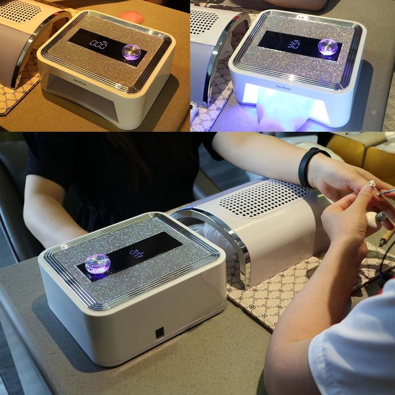 UV LED Nail Lamp - Cordless 120W Rechargeable Gel Nail Dryer with Timer | Portable Rhinestone Curing Light for Nail Art Enthusiasts