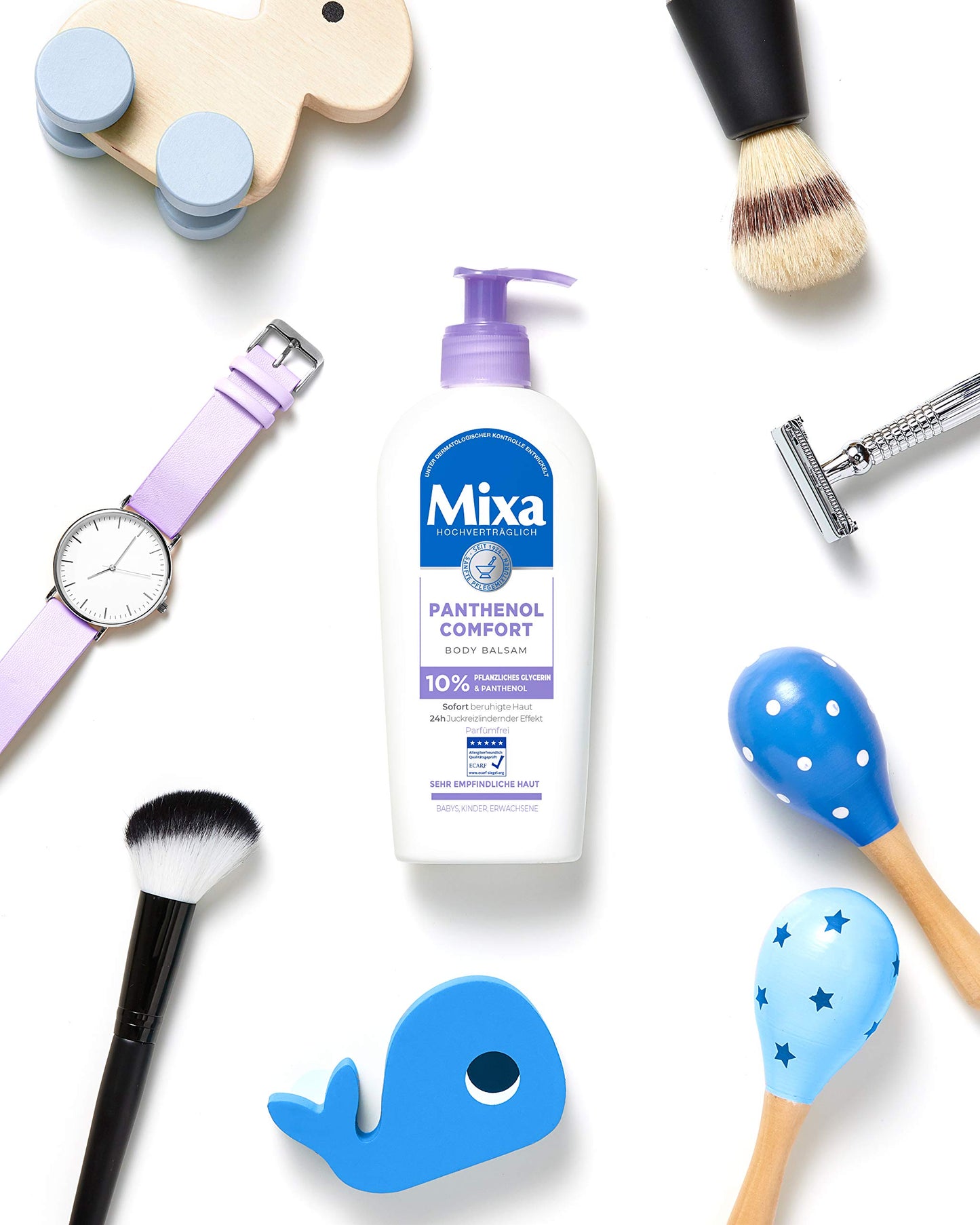 Mixa Panthenol Comfort Body Balm Itch Relief and Soothing Balm with Panthenol and Vegetable Glycerine for Sensitive Skin 250ml