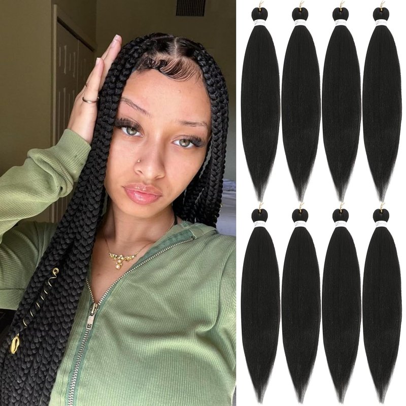 Pre Stretched Braiding Hair - 18 Inch Soft Yaki Texture for Easy Twisting | 8 Packs, Color #2