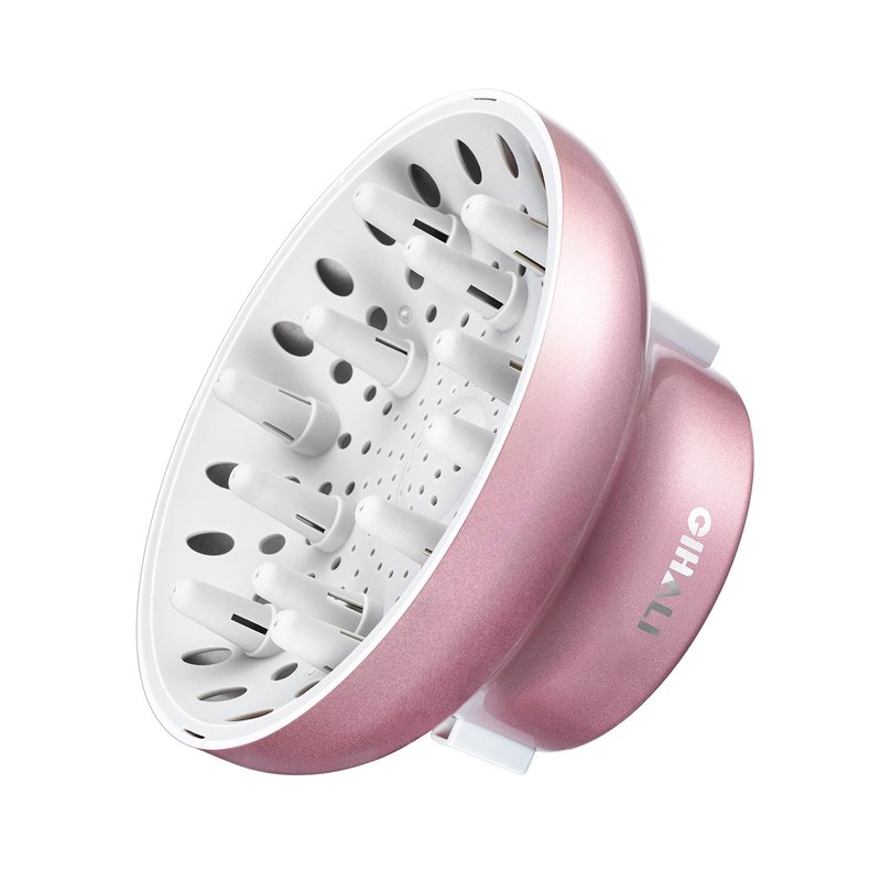 GIHALI Universal Hair Diffuser “Super Sturdy” 1.7 Inch to 2.6 Inch for Natural Curly and Wavy Hair, Hair Dryer Attachment (Rose Gold)