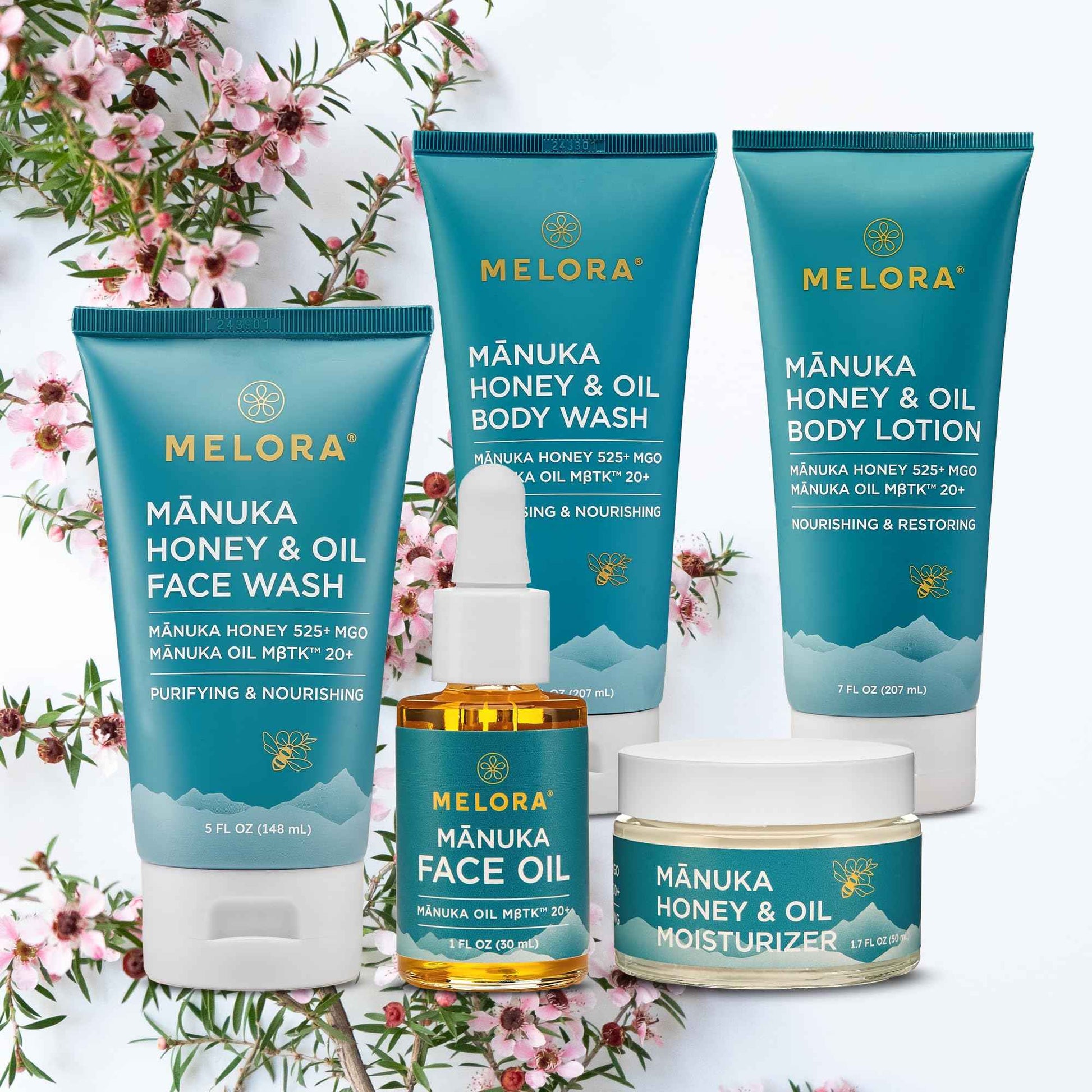 MELORA Manuka Honey Body Lotion (7oz), Moisturizing Lotion with Soothing Manuka Honey & Oil for Dry, Very Dry, Sensitive, or Aging Skin – Cream Moisturizer for Women & Men